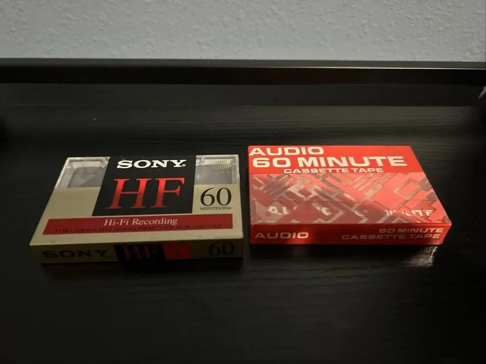 SONY HF60 And Audio Cassette Tapes . Brand New On Cards. Vintage 1980’s